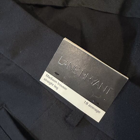 Lane Bryant Madison Trouser Size 18 Women Slacks Straight Leg Black New - Picture 6 of 9